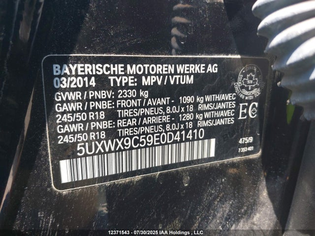 BMW 2014 2014 5UXWX9C59E0D41410 Image 19