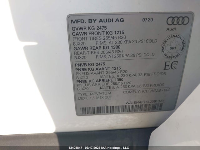 WA1ENAFYXL2091873 Audi Q5