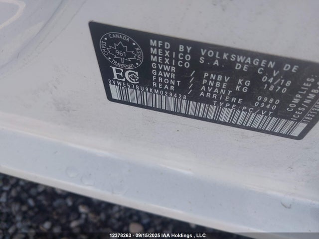 3VWE57BU9KM029428 Volkswagen 1.8 tsi