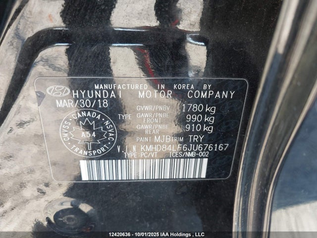 KMHD84LF6JU676167 Hyundai mpi nu