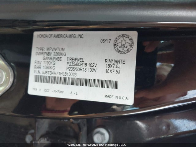 5J8TB4H71HL810023 Acura j35z2