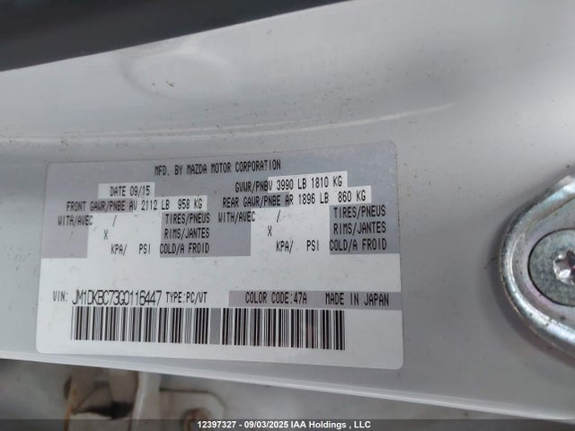 JM1DKBC73G0116447 Mazda pe