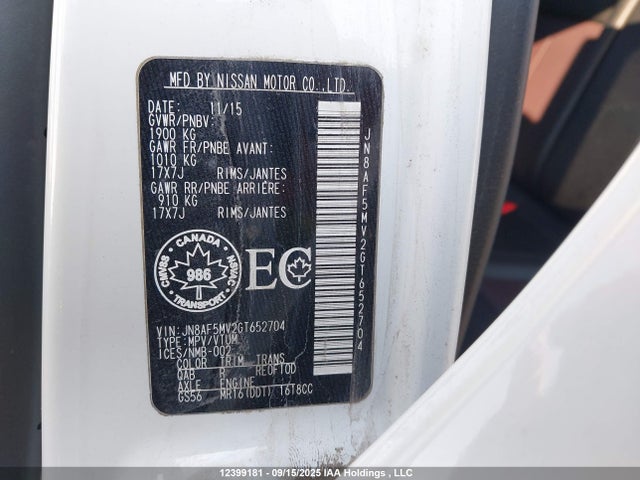 JN8AF5MV2GT652704 Nissan 2016