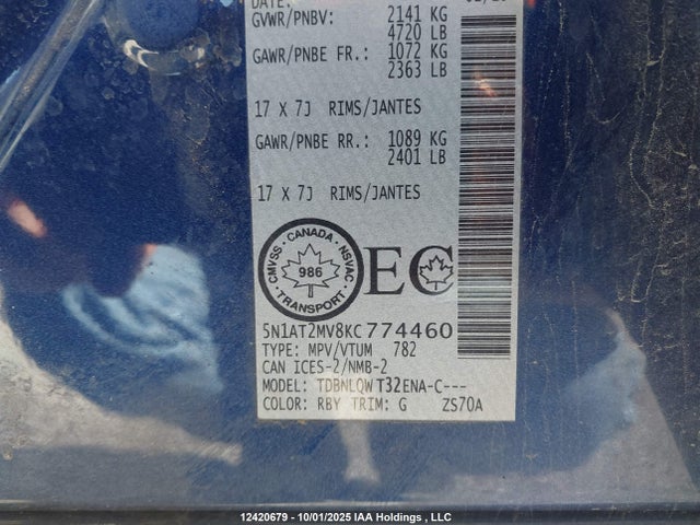 Nissan Rogue 2019 5N1AT2MV8KC774460 Image 9