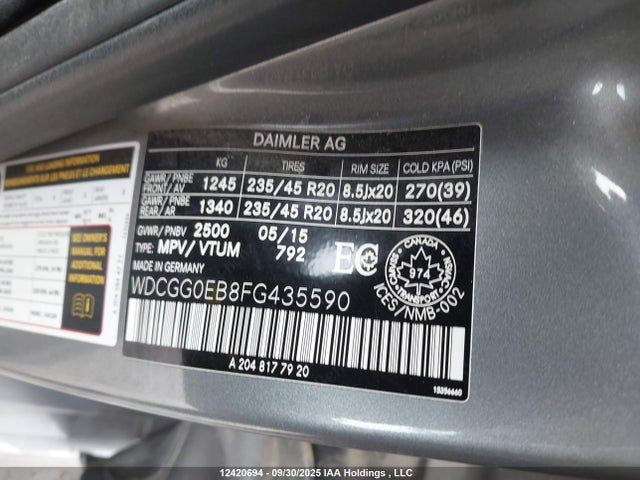 Mercedes-Benz 2015 2015 WDCGG0EB8FG435590 Image 19