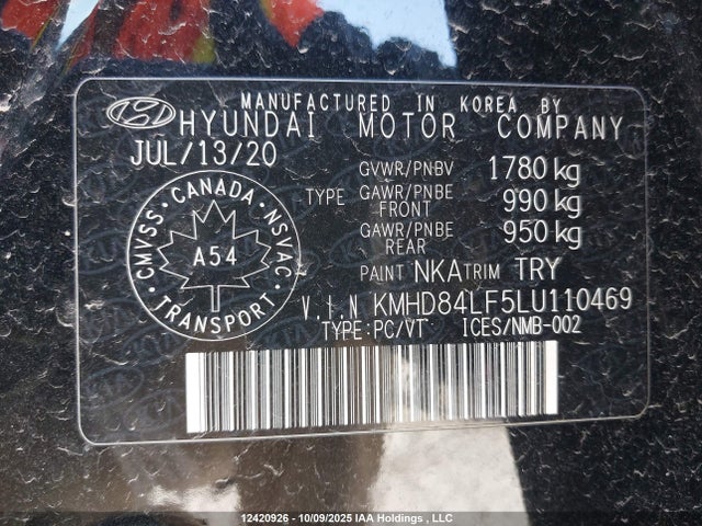 Hyundai mpi nu 2020 KMHD84LF5LU110469 Image 19