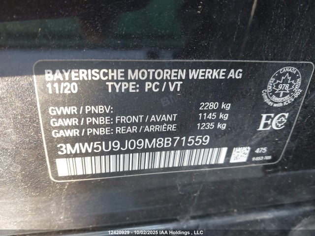 3MW5U9J09M8B71559 BMW M340I