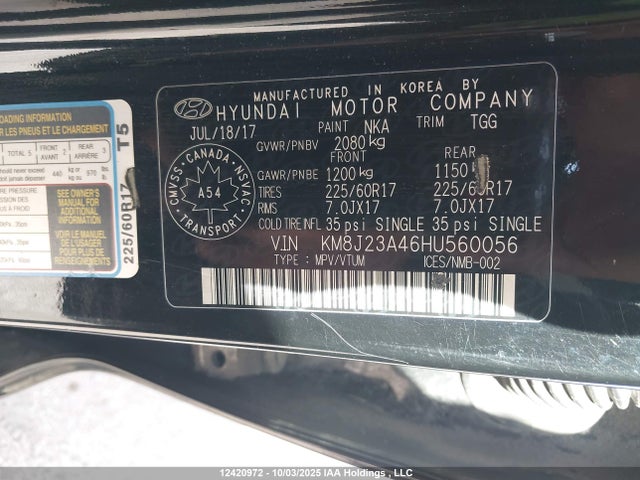 KM8J23A46HU560056 Hyundai gdi nu