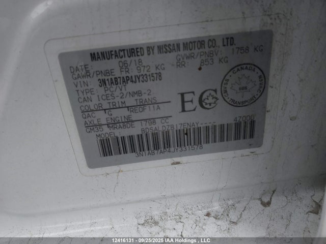 Nissan 2018 2018 3N1AB7AP4JY331578 Image 9
