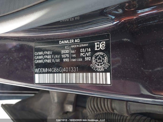 WDDMH4GB6GJ401331 Mercedes-Benz B-Class