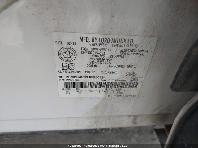 Ford Edge 2018 2FMPK4K83JBB60324 Image 9
