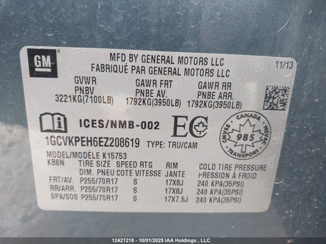 Aukcja sprzedaży 2014 Chevrolet Silverado K1500, vin: 1GCVKPEH6EZ208619, numer aukcji: 12421218