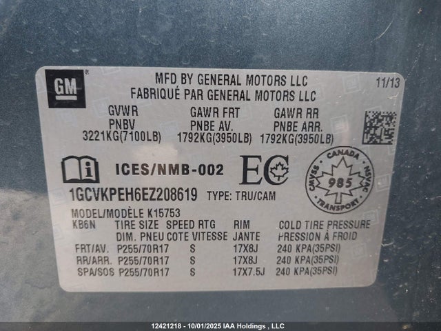 Aukcja sprzedaży 2014 Chevrolet Silverado K1500, vin: 1GCVKPEH6EZ208619, numer aukcji: 12421218