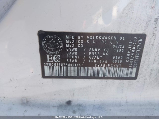 3VWCM7BU7PM004657 Volkswagen tsi