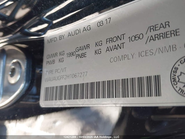 Audi 2017 2017 WAUAUGFF2H1067277 Image 9