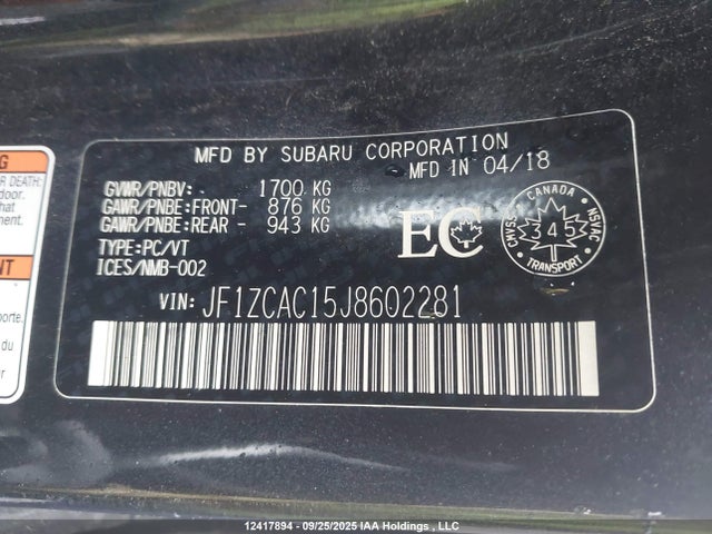 JF1ZCAC15J8602281 Subaru na