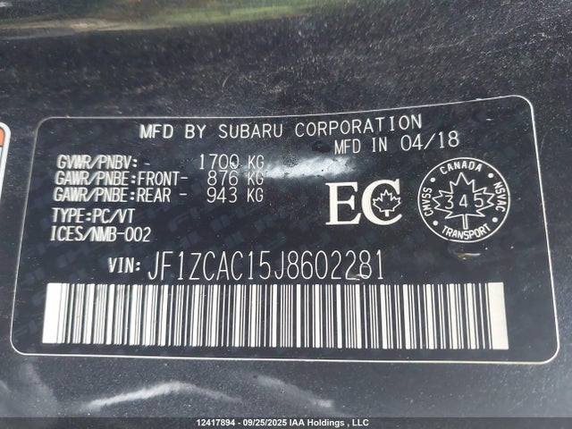JF1ZCAC15J8602281 Subaru na
