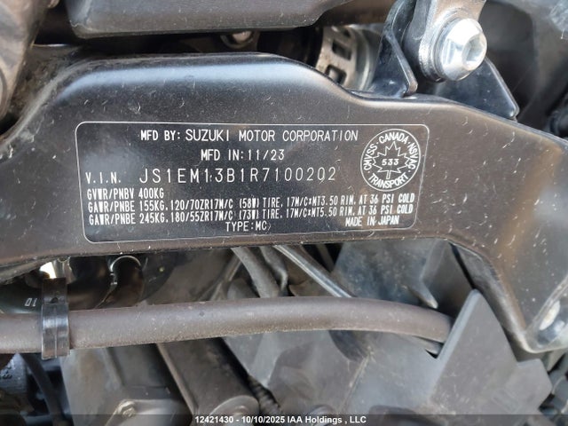 JS1EM13B1R7100202 Suzuki Gsx800 F