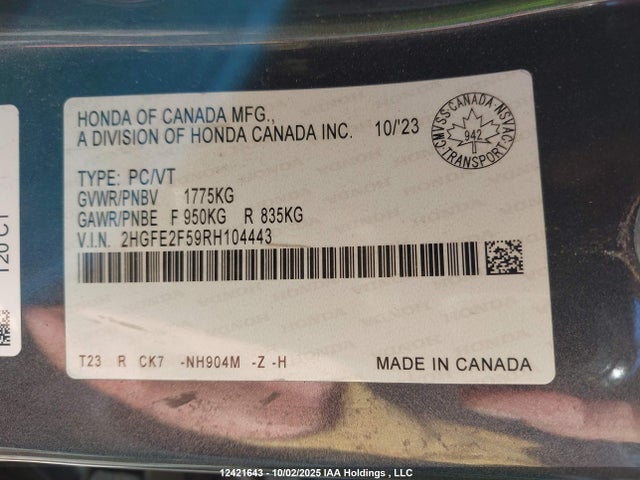 2HGFE2F59RH104443 Honda k20c2