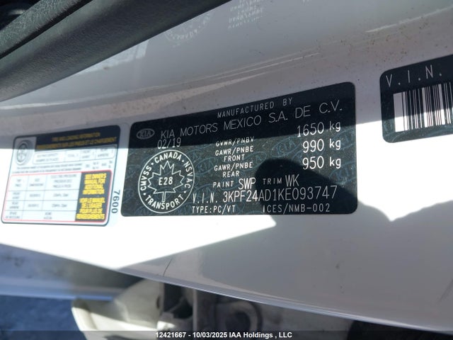 3KPF24AD1KE093747 KIA mpi nu