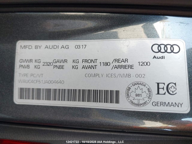 Audi S5 2018 WAUC4CF51JA004640 Image 9