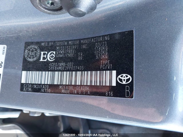 Toyota m20a-fks 2023 5YFB4MDE2PP027405 Image 9