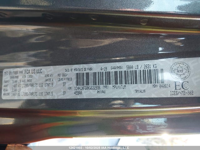1C4HJXFG8KW632936 Jeep 2019