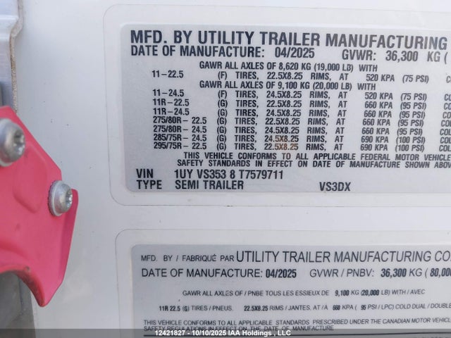 1UYVS3538T7579711 Utility Trailer Mfg Trailer