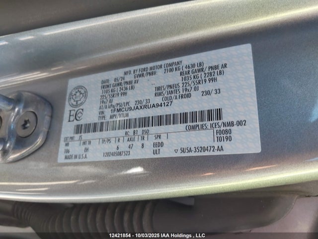 1FMCU9JAXRUA94127 Ford gtdi a