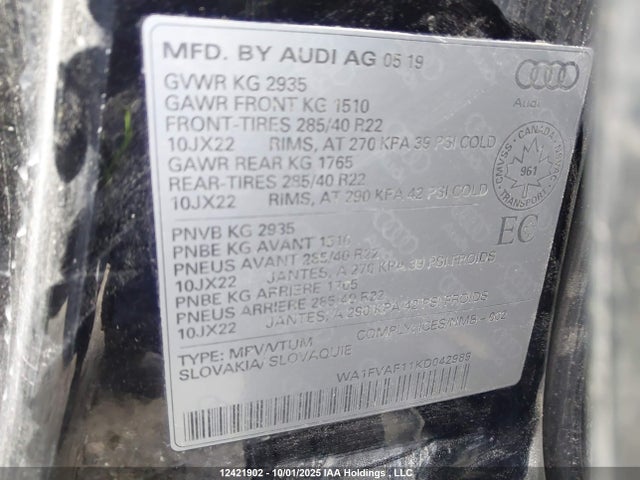 WA1FVAF11KD042989 Audi Q8