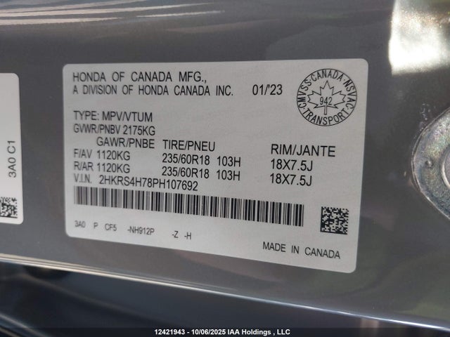 Honda l15be 2023 2HKRS4H78PH107692 Image 9