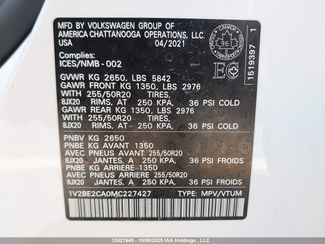 Volkswagen 3.6 fsi 2021 1V2BE2CA0MC227427 Image 19