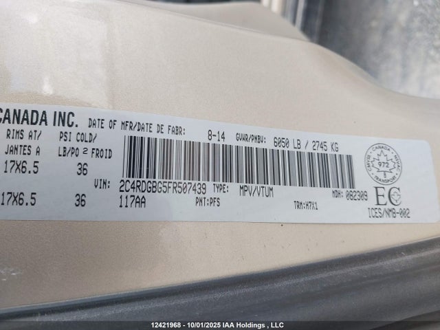 2C4RDGBG5FR507439 Dodge Grand Caravan