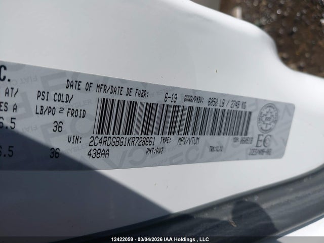 2C4RDGBG1KR728661 Dodge Grand Caravan Se