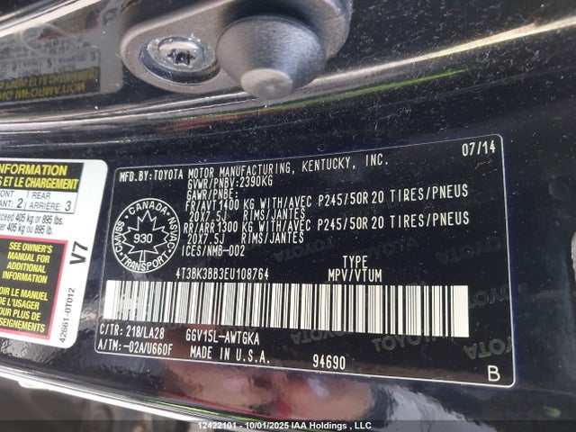 Toyota 2gr-fe 2014 4T3BK3BB3EU108764 Image 18