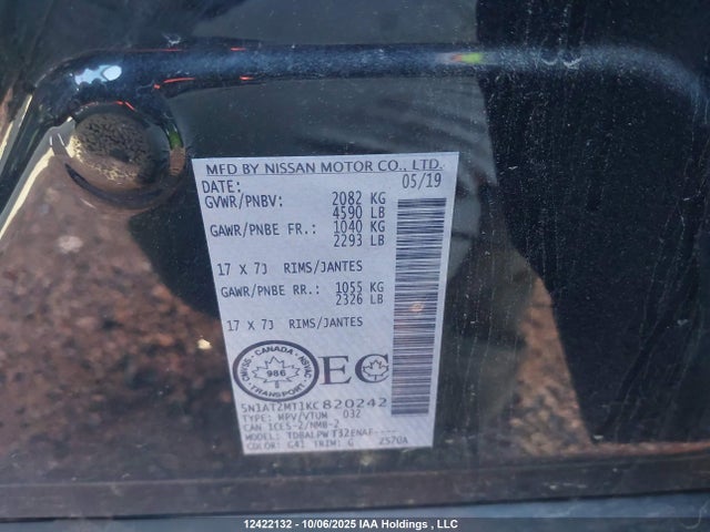Nissan Rogue 2019 5N1AT2MT1KC820242 Image 9