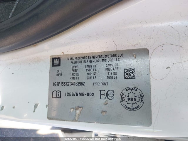 1G4P15SK7G4163962 Buick lea - gas/alc, sidi, alum, ho
