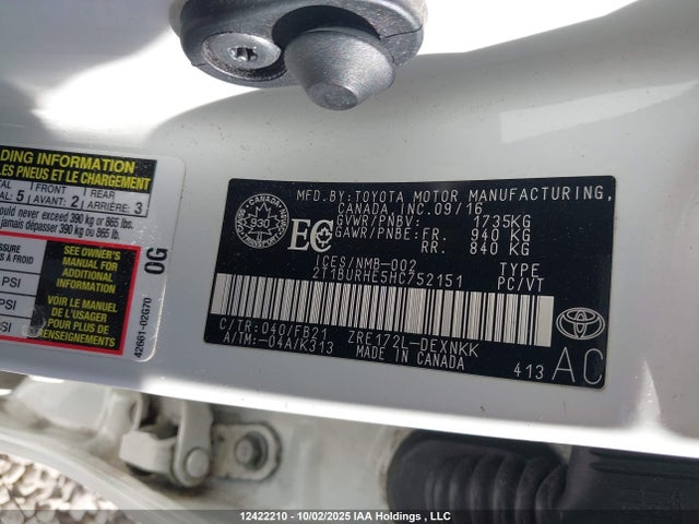2T1BURHE5HC752151 Toyota Corolla L/le/xle/se/xse