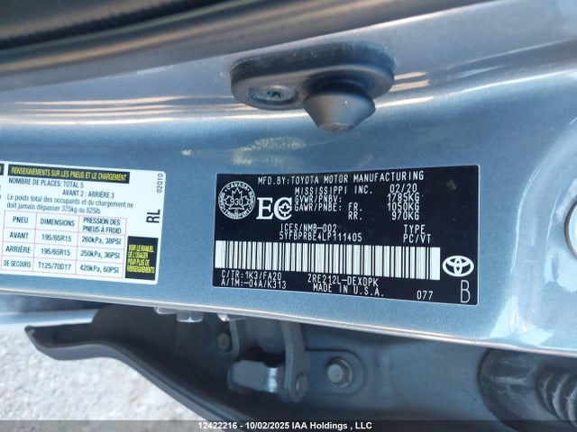 Toyota 2zr-fae 2020 5YFBPRBE4LP111405 Image 19