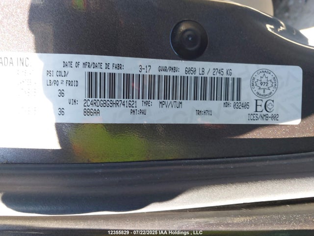 2C4RDGBG9HR741621 Dodge Grand Caravan