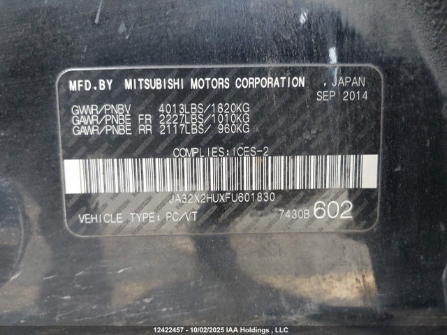 JA32X2HUXFU601830 Mitsubishi dohc mivec