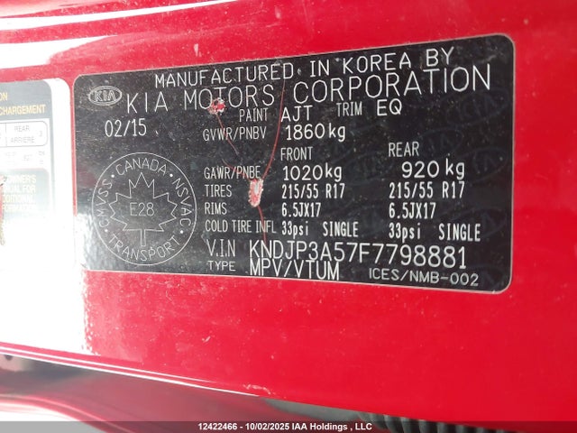 KIA dohc gdi nu 2015 KNDJP3A57F7798881 Image 9