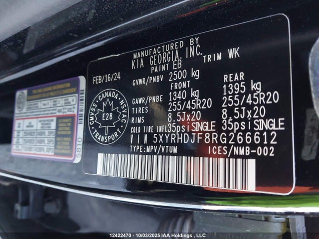5XYRHDJF8RG266612 KIA t-gdi theta-iii