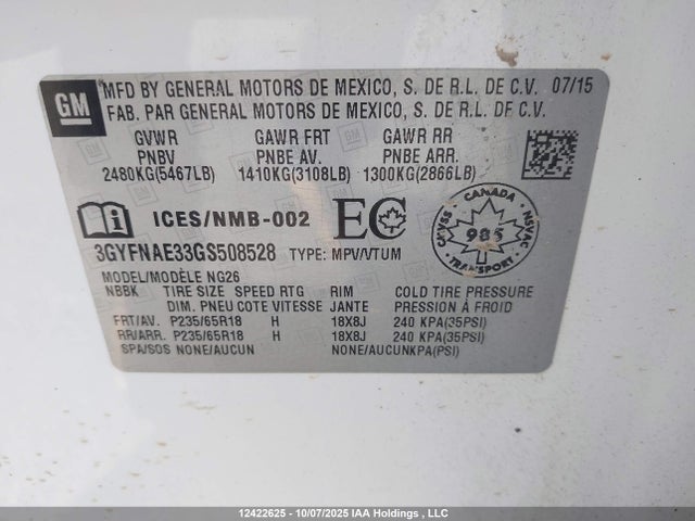 3GYFNAE33GS508528 Cadillac lfx - sidi, vvt, e85 max, aluminum