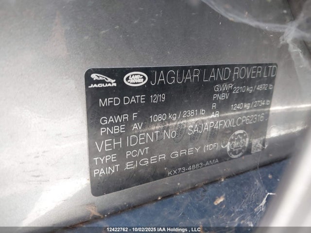 SAJAP4FXXLCP62316 Jaguar Xe Se