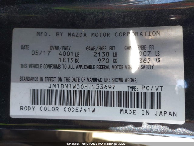 JM1BN1W36H1153697 Mazda py