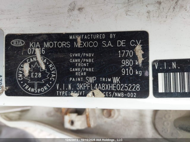 KIA gdi nu 2017 3KPFL4A8XHE025228 Image 9