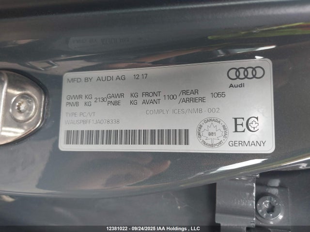 Audi A3 2018 WAUSPBFF1JA078338 Image 9