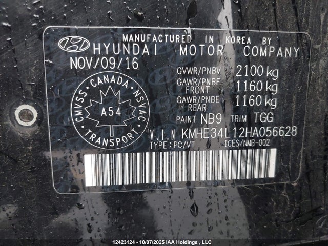 KMHE34L12HA056628 Hyundai gdi nu