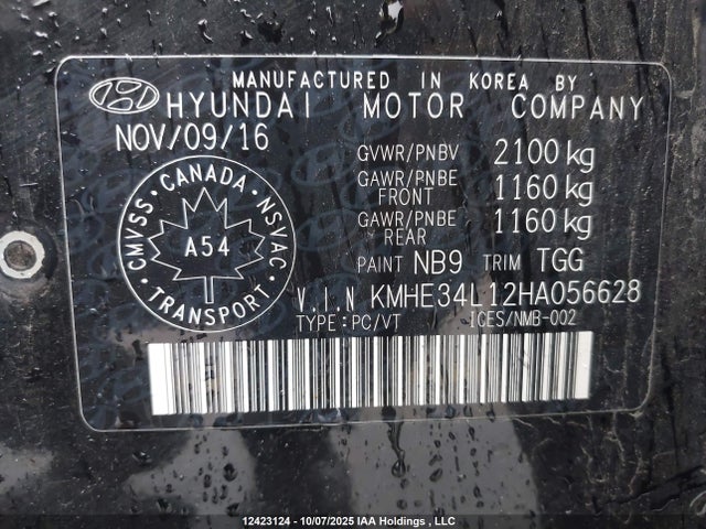 KMHE34L12HA056628 Hyundai gdi nu